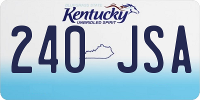 KY license plate 240JSA