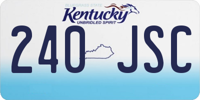 KY license plate 240JSC