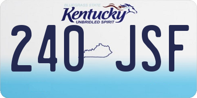KY license plate 240JSF