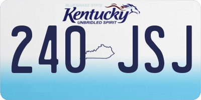 KY license plate 240JSJ