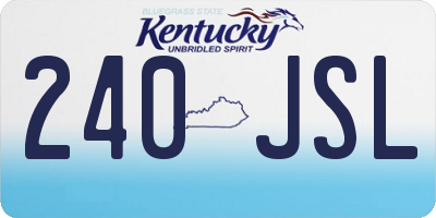 KY license plate 240JSL