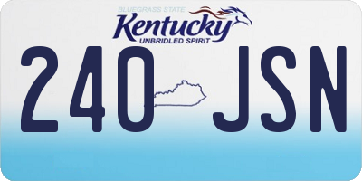 KY license plate 240JSN