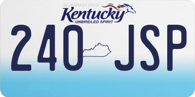 KY license plate 240JSP