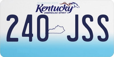 KY license plate 240JSS