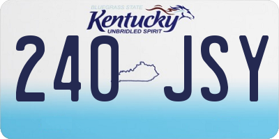 KY license plate 240JSY