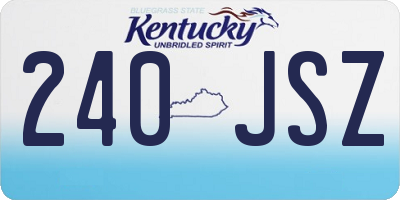 KY license plate 240JSZ