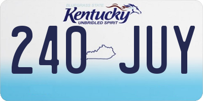 KY license plate 240JUY