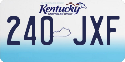 KY license plate 240JXF