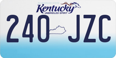 KY license plate 240JZC