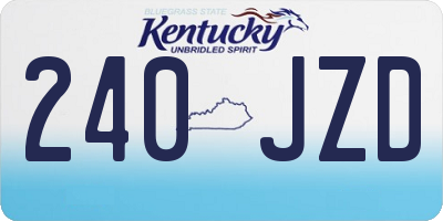KY license plate 240JZD