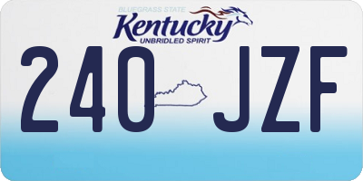 KY license plate 240JZF