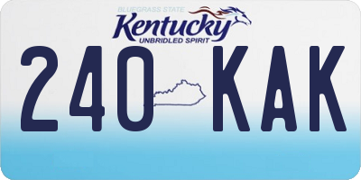 KY license plate 240KAK