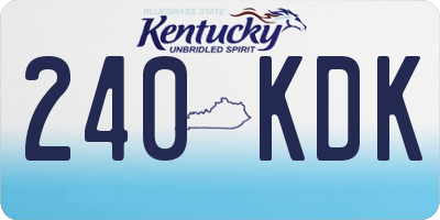KY license plate 240KDK