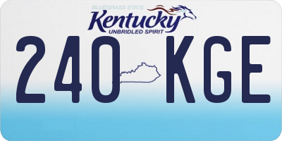 KY license plate 240KGE
