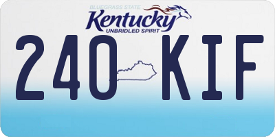 KY license plate 240KIF