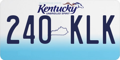 KY license plate 240KLK