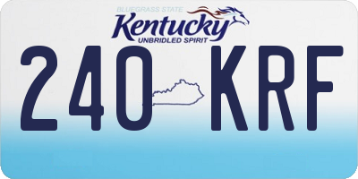KY license plate 240KRF