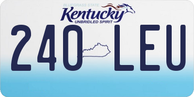 KY license plate 240LEU