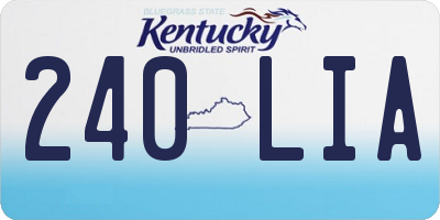 KY license plate 240LIA