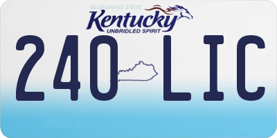 KY license plate 240LIC