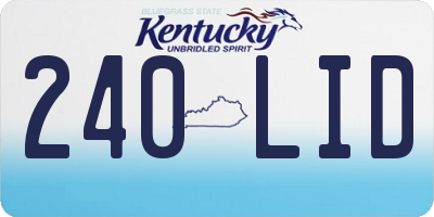 KY license plate 240LID