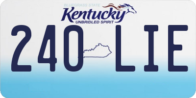 KY license plate 240LIE