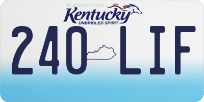 KY license plate 240LIF