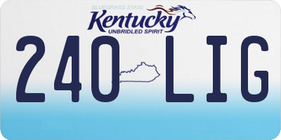 KY license plate 240LIG