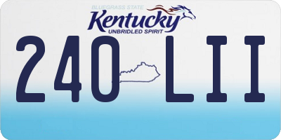 KY license plate 240LII