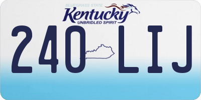 KY license plate 240LIJ