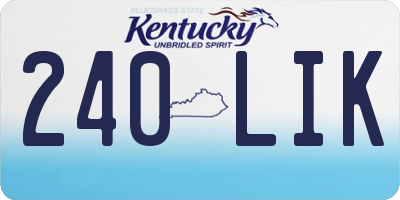 KY license plate 240LIK