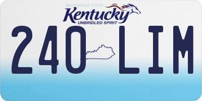 KY license plate 240LIM