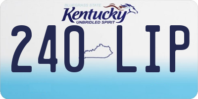 KY license plate 240LIP