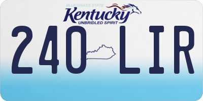 KY license plate 240LIR
