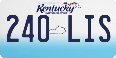 KY license plate 240LIS