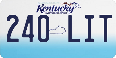 KY license plate 240LIT