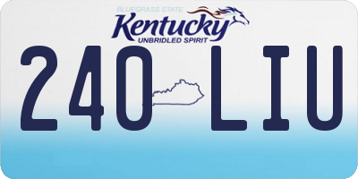 KY license plate 240LIU