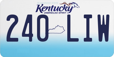 KY license plate 240LIW