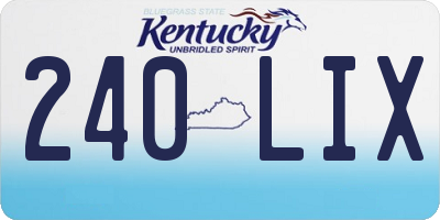 KY license plate 240LIX