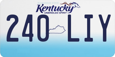 KY license plate 240LIY