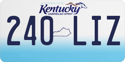 KY license plate 240LIZ