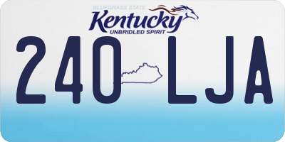 KY license plate 240LJA