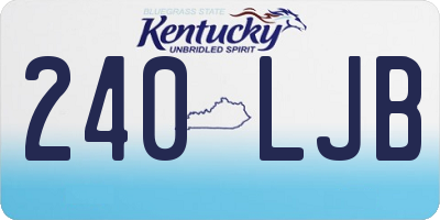 KY license plate 240LJB