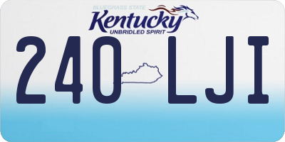 KY license plate 240LJI