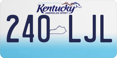 KY license plate 240LJL