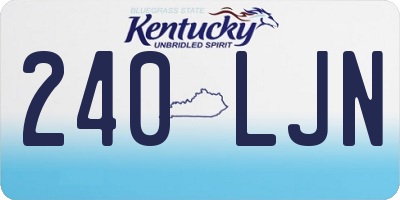 KY license plate 240LJN