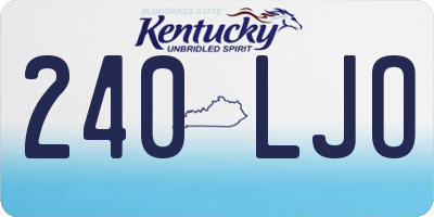 KY license plate 240LJO