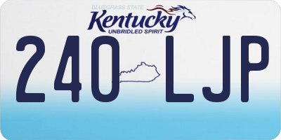 KY license plate 240LJP