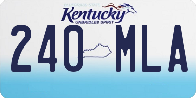 KY license plate 240MLA
