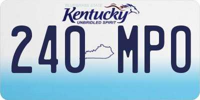 KY license plate 240MPO